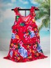 Kids Super Soft Bow Tie Shoulder Slip Fashion Dress (3-7  Yrs)